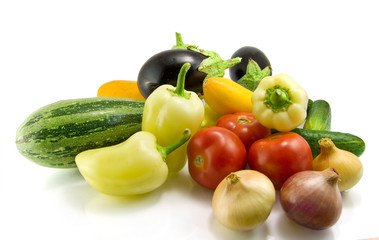 fresh vegetable on white background
