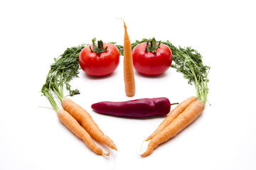 Karotten und Tomate