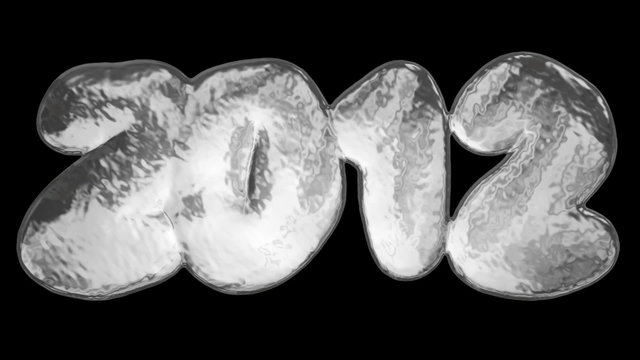 Jahreszahl 2012 aus Metall schmilzt dahin