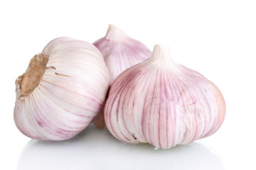 fresh garlic isolated on white