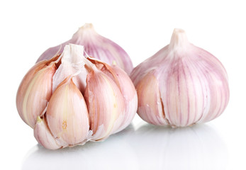 fresh garlic isolated on white
