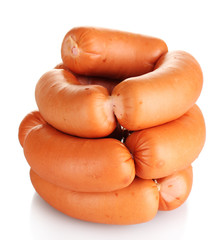 tasty sausages isolation on white