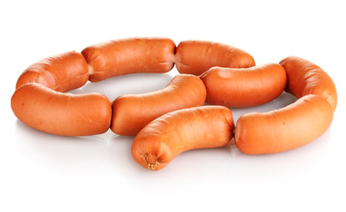 tasty sausages isolation on white