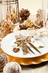 Gold place setting
