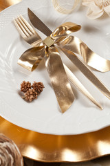 Gold place setting