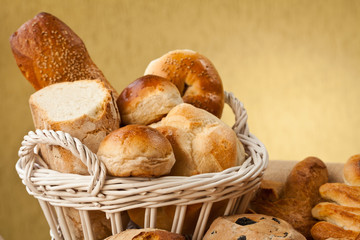 Assorted gourmet bread basket