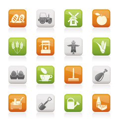 Agriculture and farming icons - vector icon set