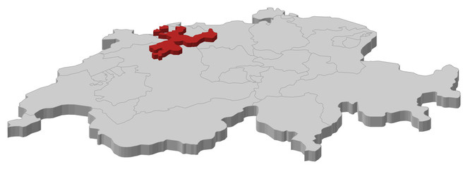 Map of Swizerland, Soleure highlighted