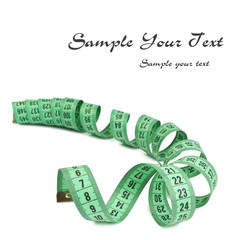 Measuring tape on a white background