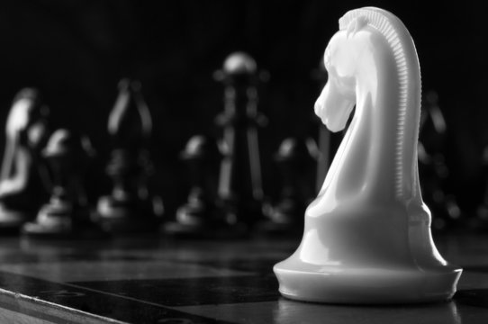 white knight chess piece Stock Photo | Adobe Stock