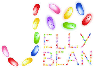Vector colourful jelly beans on a white background