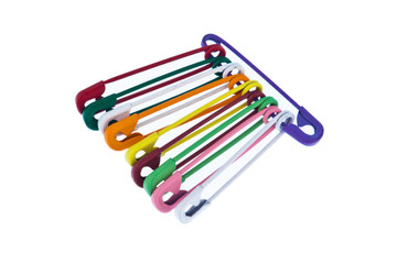 viele bunte Sicherheitsnadel