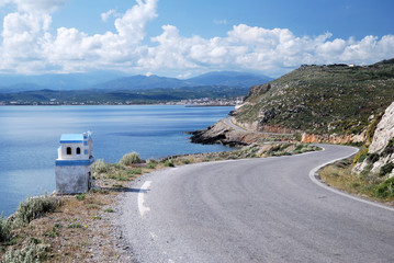 A winding road in Crete