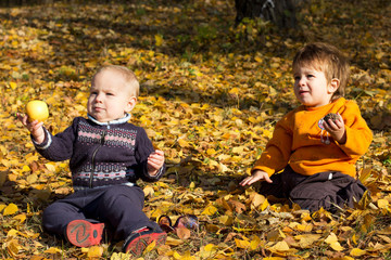 Two kids outdoor