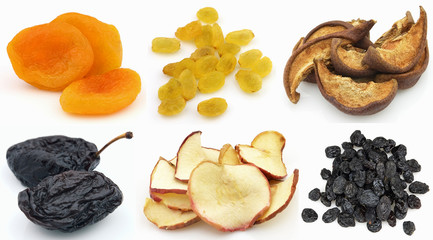 Collage from dried fruits