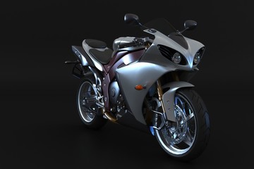 Sport motorbike prototipe on dark background