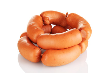 tasty sausages isolation on white