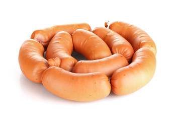 tasty sausages isolation on white