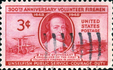 Volunteer Firemen. 1648-1948.  US Postage.