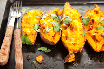 Filled sweet potatoes