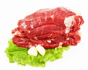 the pieces of raw fillet steaks