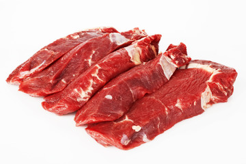 the pieces of raw fillet steaks