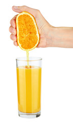Pouring orange juice