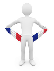 Personnage 3d fran&ccedil;ais ruin&eacute; tirant sur ses poches
