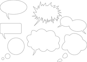 set of speech bubbles on white