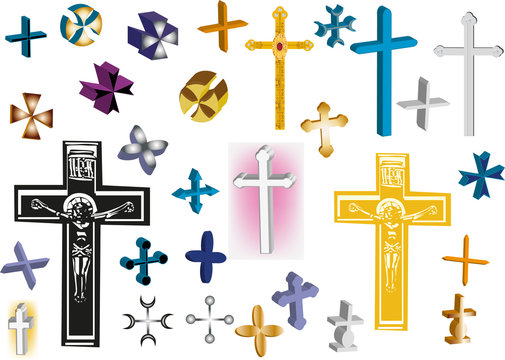 collection of isolated crosses