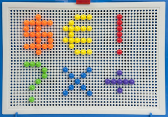 letter a dots pattern  in bright colours.