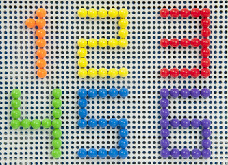 number a dots pattern  in bright colours.