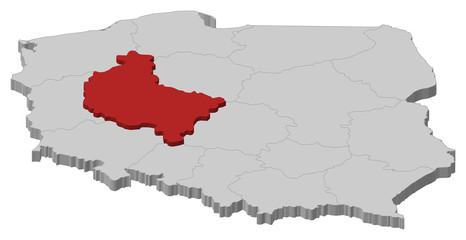 Map of Poland, Greater Poland highlighted