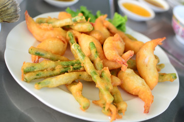 Japanese tempura with variety of vegetables
