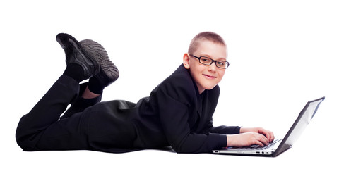 boy with a laptop