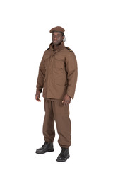 uniforme militaire sur fond blanc détouré profil
