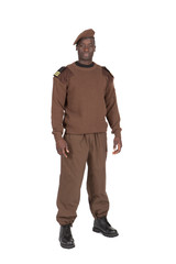 militaire en uniforme fond blanc détouré
