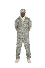 Fototapeta na wymiar Amerykański żołnierz na białym tle wycięcia