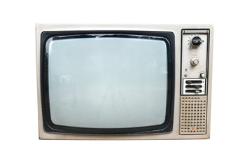 Old vintage TV isolated