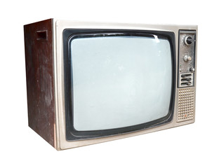 Old vintage TV isolated