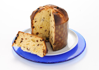 Panettone con fetta tagliata