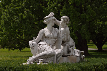 Statue of Nymphs at Rosenstein castle in Stuttgart