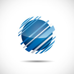 Logo Ball in motion, in blue   Vector © puckillustrations