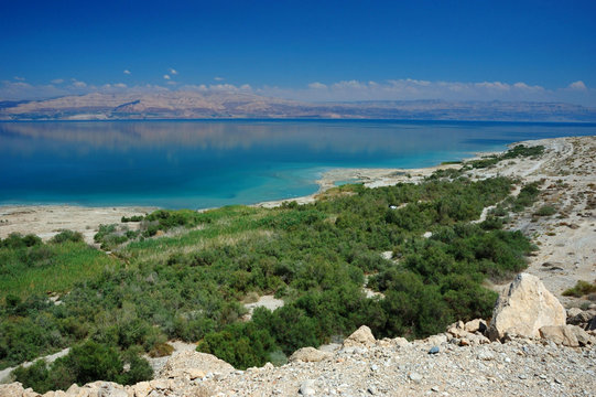 Panorama of Dead Sea and Arava desert, Israel