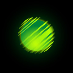 Logo Ball in motion, in green   Vector © puckillustrations