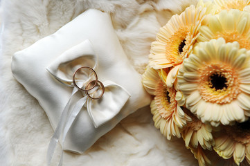 cushion with wedding  rings