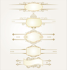 Decorative ornate elements with calligraphic elements