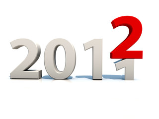 new year 2012 over white background