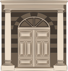 The vintage door for interior. Vector