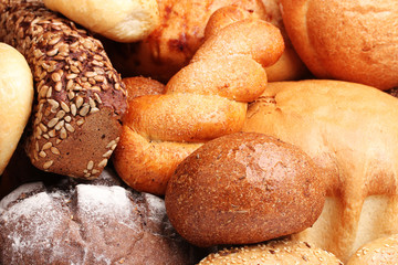 delicious breads closeup